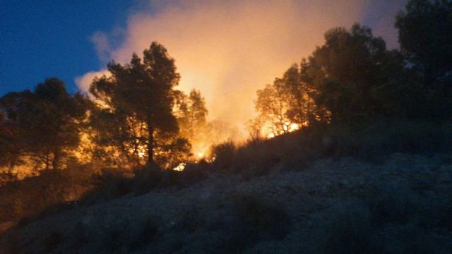 Incendio forestal en Macisvenda, Abanilla