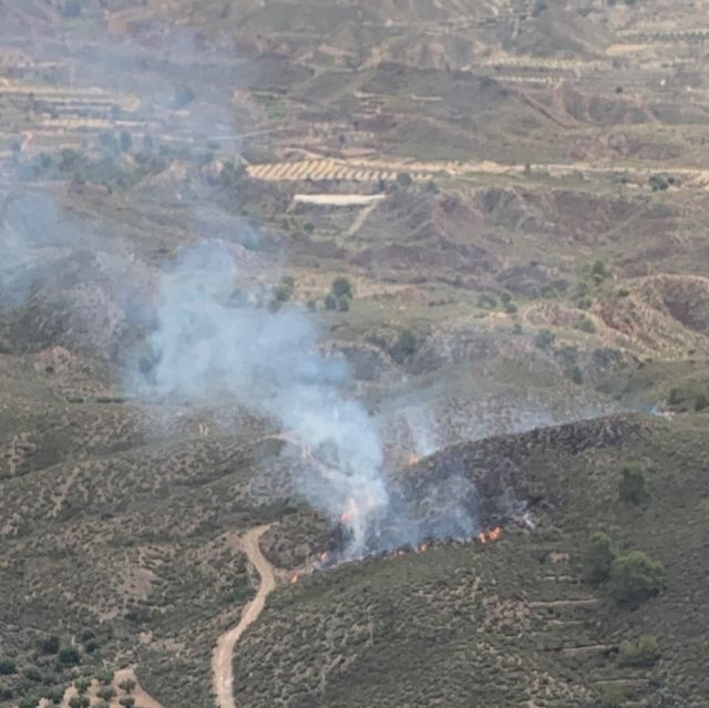 Incendio forestal declarado en El Tolle (Abanilla)