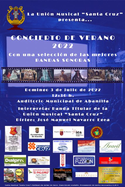 Concierto de bandas sonoras de la unión musical 'Santa Cruz' de Abanilla
